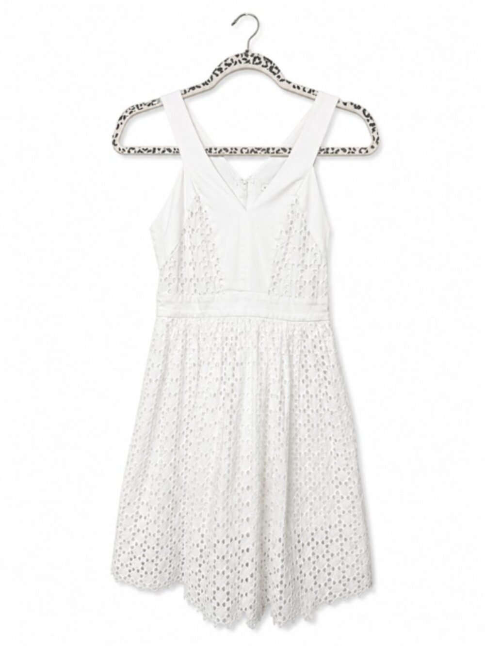 Leifsdottir Petite 0 White Eyelet Lace Fit & Flare Dress Anthropologie